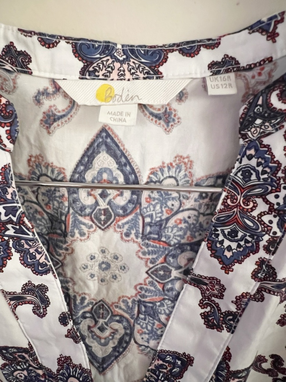 Boden Notch Neck Mini Shift Dress Paradise Paisley Size 12 - Picture 8 of 9